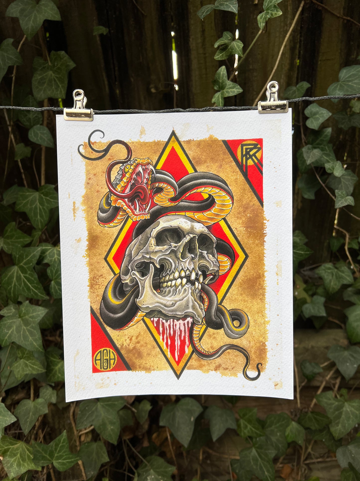 Skull and Snake Print