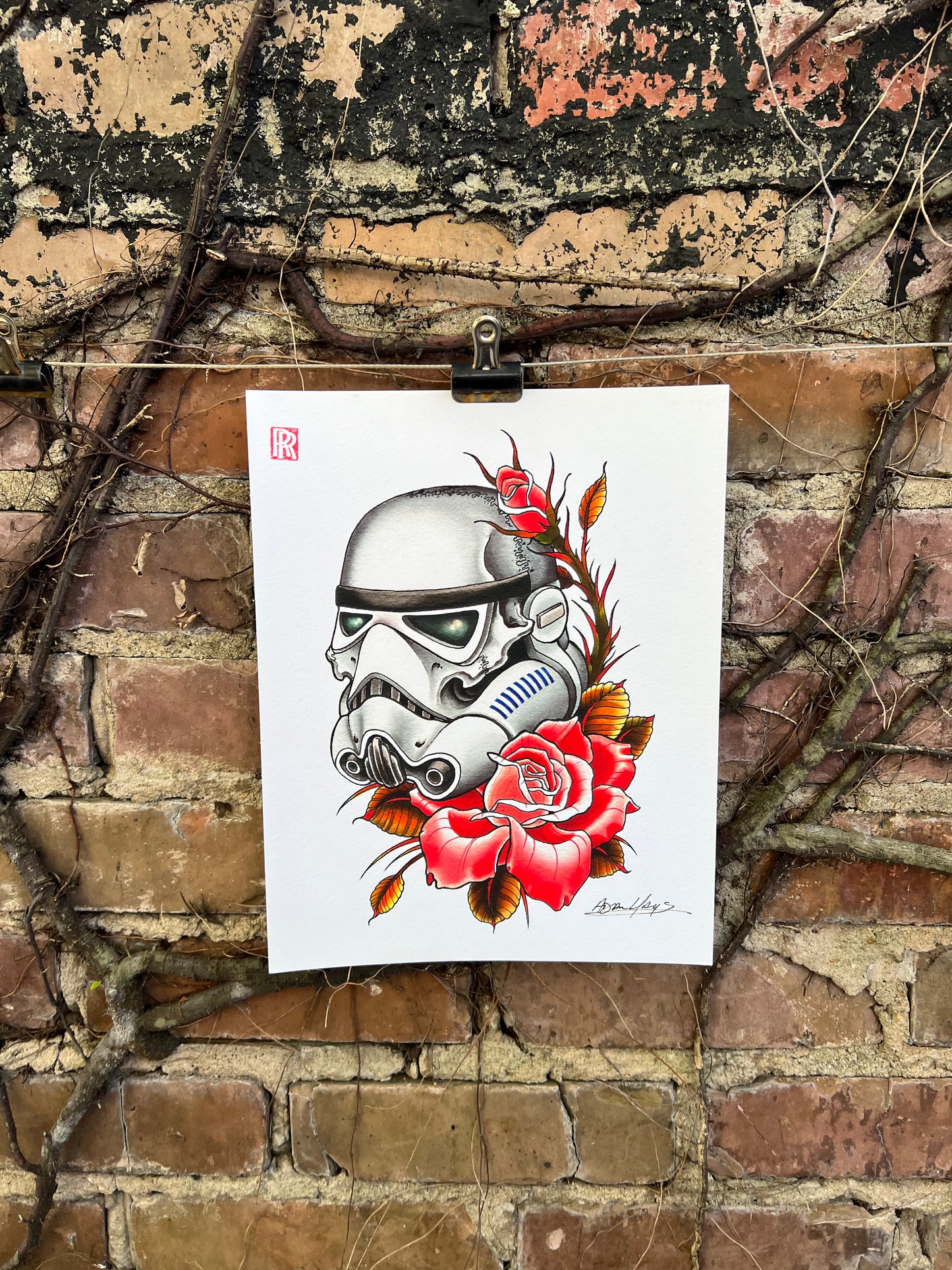 Skulltrooper with Roses Print