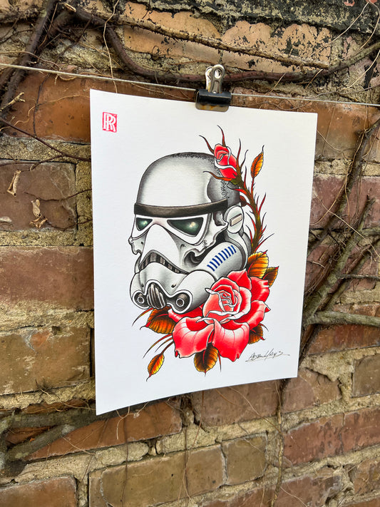 Skulltrooper with Roses Print